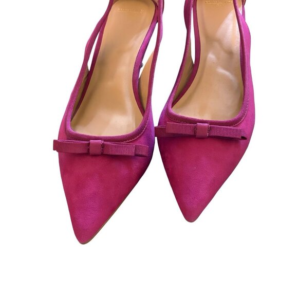 Draper James Raspberry Suede RSVP Bria Slingback Pump Womens Sz 8 Kitten Heels - Picture 3 of 6